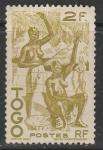 Французское Того 1947 год. Стандарт. Ткачихи, ном. 2 F, 1 марка из серии (наклейка)