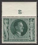 Германия (III Рейх) 1943 год. 54 день рождения рейхсканцлера Адольфа Гитлера, ном. 6+14 Pf, 1 марка с цифровым полем из серии.