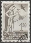 Аргентина 1955 год. 25 лет коммерческой авиации, 1 марка (гашёная)