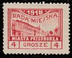 Польша (Пршетборж) 1918 год. Городской Совет, ном. 4 Gr, 1 марка из серии.