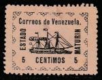 Венесуэла (Матурин) 1903 год. Крейсер революции, ном. 5 С, 1 марка из серии (наклейка)