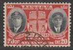 Литва 1934 год. Гибель лётчиков: С. Дариуса и С. Гиренаса, ном 20 С, 1 марка из серии (гашёная)