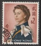 Гонконг 1962/1973 год. Королева Елизавета II, ном. 2 $, 1 марка из серии (гашёная)