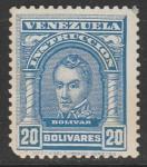 Венесуэла 1911 год. Персоналии. Политический и военный деятель Симон Боливар, ном. 20 В, 1 гербовая марка из серии (наклейка)
