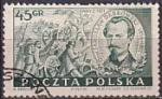 Польша 1951 год. 80 лет Парижской Коммуне. Уличный бой, портрет; 1 гашеная марка