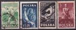 Польша 1947 год. Профессии - рабочий, крестьянин, шахтёр, рыбак. 4 гашеные марки