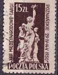 Польша 1950 год. Ярмарка товаров в Польше, 1 гашеная марка