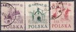 Польша 1952 год. Исторические архитектурные памятники в Пиренейских горах, 3 гашеных марки
