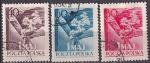 Польша 1954 год. 1 Мая - День трудящихся, 3 гашеных марки