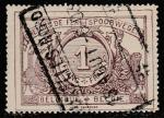 Бельгия 1895/1897 год. Паровоз. Цифровой рисунок в раме в стиле барокко, ном. 1 Fr, 1 ж/д пакетная марка из серии (гашёная)
