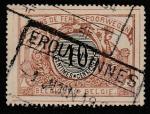 Бельгия 1902/1906 год. Паровоз. Цифровой рисунок в раме в стиле барокко, ном. 10 С, 1 ж/д пакетная марка из серии (гашёная)