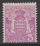 Монако 1924/1933 год. Стандарт. Государственный герб, ном. 3 С, 1 марка из серии (наклейка)