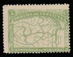 Венесуэла 1896 год. Карта устья реки Ориноко, ном. 5 С, 1 марка из серии (наклейка)