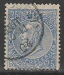 Бельгия 1893 год. Стандарт. Король Леопольд II, ном. 25 С, 1 марка из серии (гашёная)