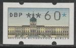 ФРГ (Берлин) 1987 год. Стандарт. Дворец Шарлоттенбург в Берлине, ном. 60 Pf, 1 автоматная марка.