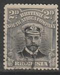 Британская Южная Африка. Родезия 1913 год. Стандарт. Король Георг V, ном. 2 Р, 1 марка из серии (гашёная)