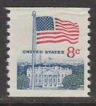 США 1971 год. Стандарт. Флаг над Белым домом, 1 марка с частичной перфорацией.   (8 с