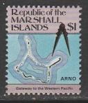 Маршалловы острова 1984 год. Стандарт. Карта острова, ном. 1 $, 1 марка из серии.