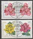 ГДР 1972 год. Международная выставка роз в Эрфурте, 2 пары, 3 марки (гашёные)