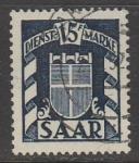 Протекторат Саар 1949 год. Герб Саара, ном. 15 Fr, 1 служебная марка из серии (гашёная)
