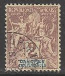 Французская Дагомея (Бенин) 1905 год. Стандарт. Аллегория, ном. 2 С, 1 марка из серии (гашёная)