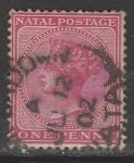 Наталь (Южная Африка) 1874/1879 год. Стандарт. Королева Виктория, ном. 1 Р, 1 марка из серии (гашёная)
