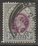 Наталь (Южная Африка) 1902 год. Стандарт. Король Эдуард VII, ном. 3 Р, 1 марка из серии (гашёная)