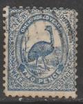 Австралия (Новый Южный Уэльс) 1888 год. 100 лет колонии. Птица Эму, 1 марка из серии (гашёная)