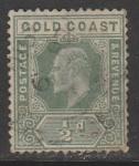 Золотой Берег (Британская колония) 1907 год. Стандарт. Король Эдуард VII, ном. 1/2 Р, 1 марка из серии (гашёная)