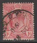 Золотой Берег (Британская колония) 1908 год. Стандарт. Король Эдвард VII, ном. 1 Р, 1 марка (гашёная)