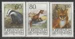 Лихтенштейн 1993 год. Животные, на которых разрешена охота, 3 марки.