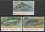 Индонезия 1979 год. Охрана природы. Морские животные, 3 марки.