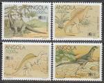 Ангола 1994 год. Международные филвыставки в Сеуле и Сингапуре. Динозавры, 4 марки.
