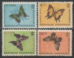 Индонезия 1963 год. Бабочки, 4 марки.