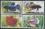 Таиланд 2002 год. Бойцовые рыбки, 4 марки. (н