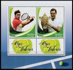 Конго 2018 год. Большой теннис. Роджер Федерер, малый лист.