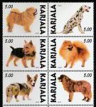Карелия 1999 год. Породы собак, 6 марок (н