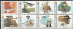 Микронезия 1993 год. Пионеры авиации, 8 марок в сцепке (II)
