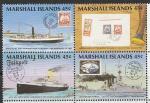 Маршалловы острова 1989 год. История почты островов, квартблок.