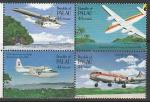 Палау 1985 год. 50 лет первой авиапочте над Тихим океаном, квартблок.
