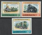 Ямайка 1970 год. 125 лет железным дорогам Ямайки, 3 марки.