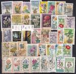 Набор иностранных марок, цветы, растения, 40 гашеных марок