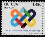 Литва 2023 год. Europa. Мир - величайшая ценность человечества, 1 марка (н