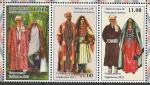 Таджикистан 2023 год. Национальные костюмы, 3 марки в сцепке (н