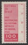 Бразилия 1962 год. 100 лет введению метрической системы в Бразилии, 1 марка.