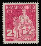 Бразилия 1943 год. 100 лет адвокатуре, 1 марка (наклейка)