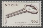 Норвегия 1982 год. Музыкальные инструменты. Варган, 1 марка.