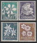 Андорра (Испанская почта) 1966 год. Стандарт. Цветы, 4 марки (н