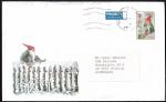 Конверт Финляндии Гном на заборе, 2006 год, прошел почту