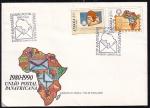 Конверт Африки со СГ "10-летие Панафриканского почтового союза", 6.04.1990 год, Луанда
